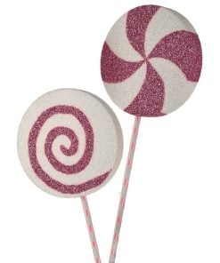 48" Tinsel Glitter Foam Lollipop 2/Ast Pkwh