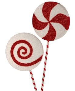 48" Tinsel Glitter Foam Lollipop 2/Ast Rdwh
