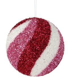 6" Tinsel Glitter Foam Ball Ornament