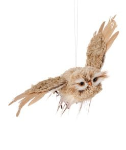 12.5" Winter Chalet Flying Feather Owl