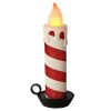 16" Led/Bty/Tmr Usb Vintage Candle W/Base Rdwh