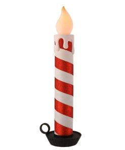 37.5" Led/Bty/Tmr Usb Vintage Candle W/Base