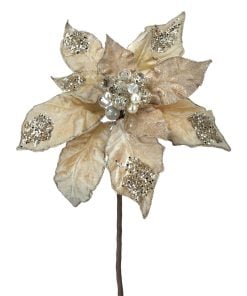 28" Grande Glamour Poinsettia Stem 18D Chag
