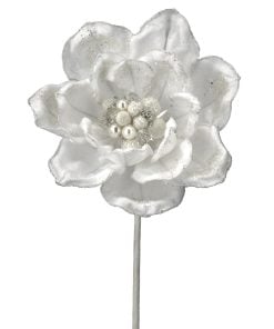 28" Grande Glamour Magnolia Stem Wht