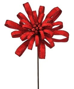 19" Gliiter Edge Petal Blossom Stem