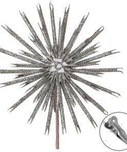 10" Gltr W/Jewel Center Starburst Ornament