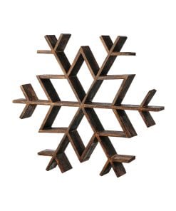 23.5" Mango Wood Snowflake Table Piece