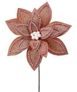 30" Sugar/Spice Poinsettia Stem Brdw