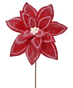 30" Sugar/Spice Poinsettia Stem Rdwh