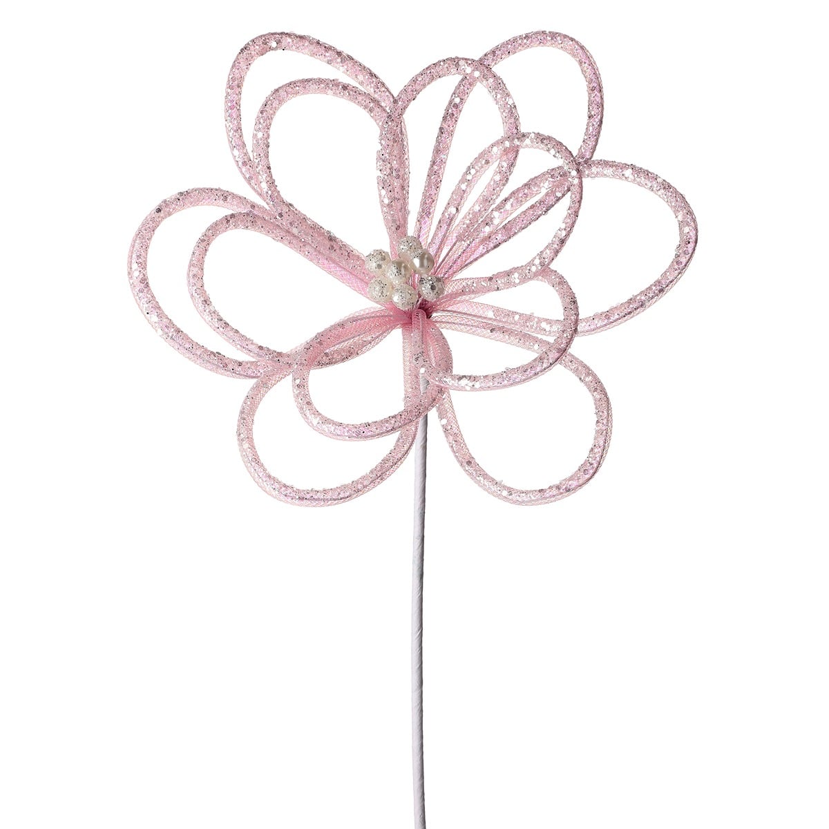 22" Glitter Sugar Petal Loop Flower Blsh 22" Glitter Sugar Petal Loop Flower Blsh