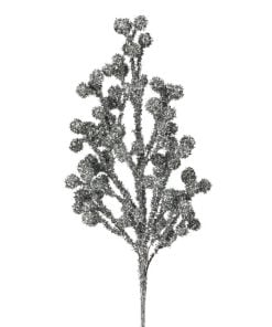 26Inch Tinsel Berry Spray Slv