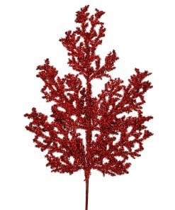 27Inch Tinsel Cedar Spray Red