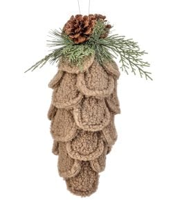 11" Sweater Princess Cone Ornament Tan