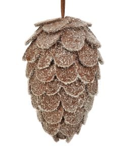 5.5" Felt Pinecone Ornament Brwn
