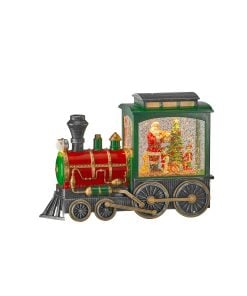 10" Led/Bty/Tmr Santa Expres Train Usb