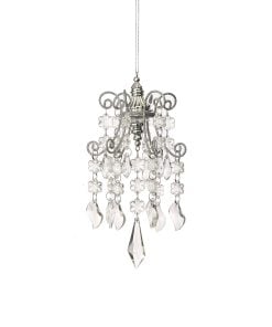 7" Mtl/Jewel Crsytal Chandelier Ornament