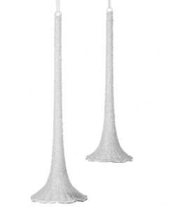9.5-12" Iced Gls Trumpet Ornament Set/2