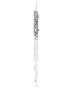 12" Jewel Gls Crystal Icicle Ornament
