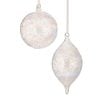 5-7" Etched Glass Ball/Finial Ornament 2/Ast