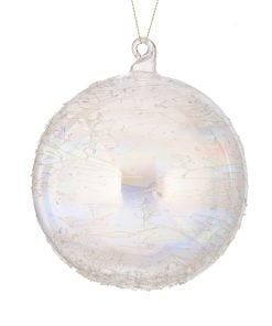 6Inch Etched Glass Ball Ornament