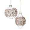 4-6" Gls Ice Sqn Ball/Fnl Ornament 2/Ast