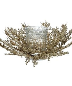 16" Premium Ice Spray W/Hurricane Centerpiece Gold