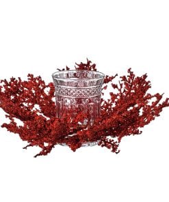 16" Premium Ice Spray W/Hurricane Centerpiece Red