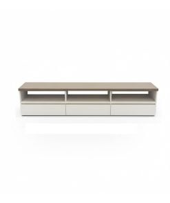 Tv Unit White Glossy And Wood Texture Melamine 210