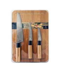 Set Cut Board+3 Knives Blackba Five