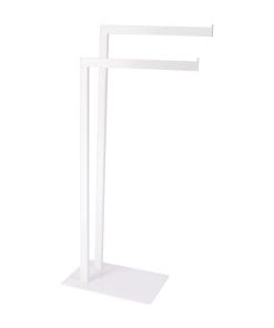 Metal Towel Rack With 2 Arms - White