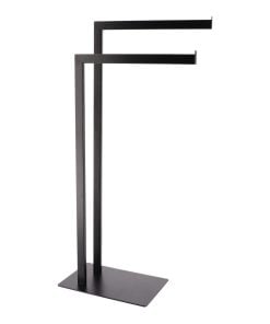 Metal Towel Rack With 2 Arms - Black