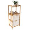 Bamboo Furniture With 2 Polyester Baskets And Shelves - Natural/Bamboo