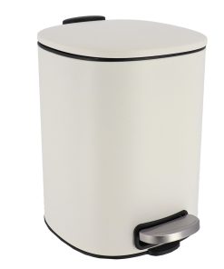 Squared Metal Dustbin Soft Closie 5L - White