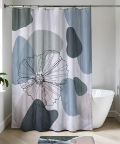 Polyester Shower Curtain 180X200 Cm - Flowers