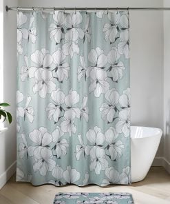 Polyester Shower Curtain 180X200 Cm - Green Ecrin
