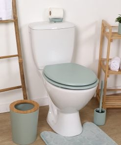 Mdf Toilet Seat 18 Inches Plastic Hinges - Almond Green