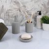 Round Polyresin Tumbler With Stripes - Clear Green