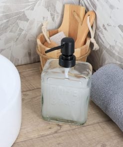 Round Glass Soap Dispenser 570 Ml - Transparent