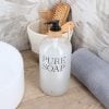 Glass/Bamboo Soap Dispenser Pure Soap 1 L - Transparent