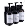 Set Of 3 X Shower Gel Dispensers 500 Ml With Wall Support To Fix Ou 3M - Black