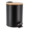 Metal Dustbin Soft Close 3L - Black/Bamboo