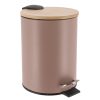 Metal Dustbin Soft Close 3L - Capucino/Bamboo