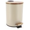Metal Dustbin Soft Close 3L - Grey/Bamboo