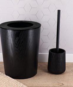 Wood Dustbin Oak Effect 9L - Black