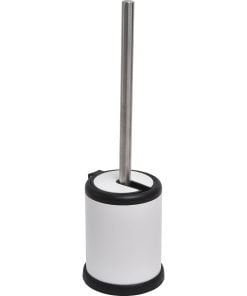 Metal Toilet Brush With Folding Cover - Matte White