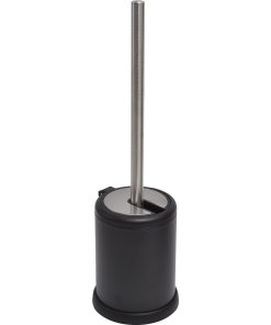 Metal Toilet Brush With Folding Cover - Matte Black