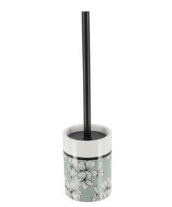 Printed Dolomite Toilet Brush Black Stem - Grey Ecrin