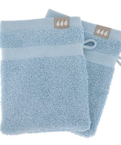 Set Of 2 Gloves 15X21Cm 100% Cotton - Clear Blue