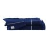 Set Of 3 Pieces 100% Cotton 1 Glove/ 1 Toilet Towel 50X90 Cm / 1 Toilet Towel 70X130Cm - Navy Blue/Silver