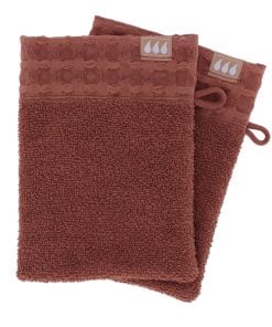 Set Of 2 Toilet Gloves 15X21Cm 100% Cotton- Amber